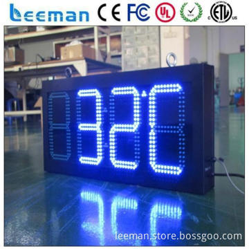 double sided 88:88 led clock temp display for outdoor using 4-digit 7 segments led display big led clock time display sign